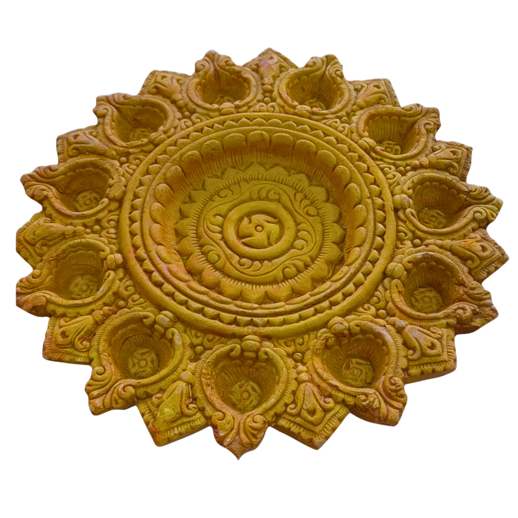 YASHASWINI MAHILA PG - Decorative Pooja Plate 11 Inches | Natural, Pure, Traditional, Handmade | 1