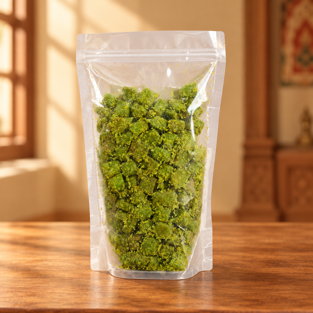 ANUJ FOODS Handmade Pista Shankarpale, 250 g | No Artificial Colours or Added Flavours