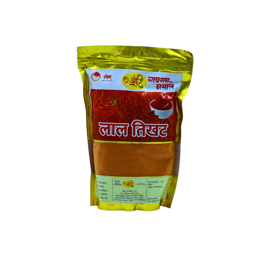 AAI GAVRAN MASALE Red Chilli Powder, Lal Tikhat, Radha Krushna SHG, No Added Colours & No Preservatives, Pack Of 1000gm