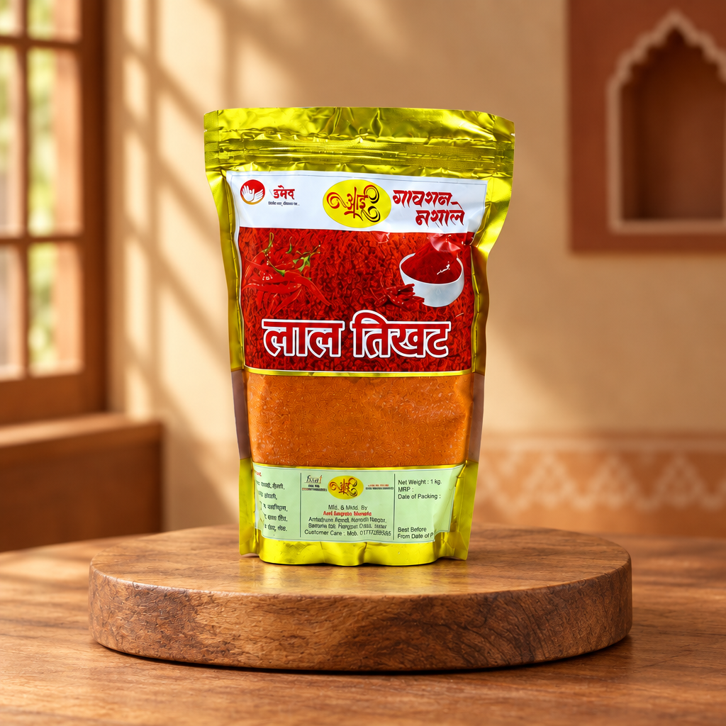 AAI GAVRAN MASALE Red Chilli Powder (Lal Tikhat), 1 kg