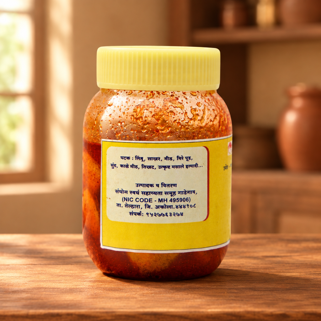 NISARG,Sanyog Lemon Pickle, Natural Ingredients, No Artificial Essence, Pack of 250 gms