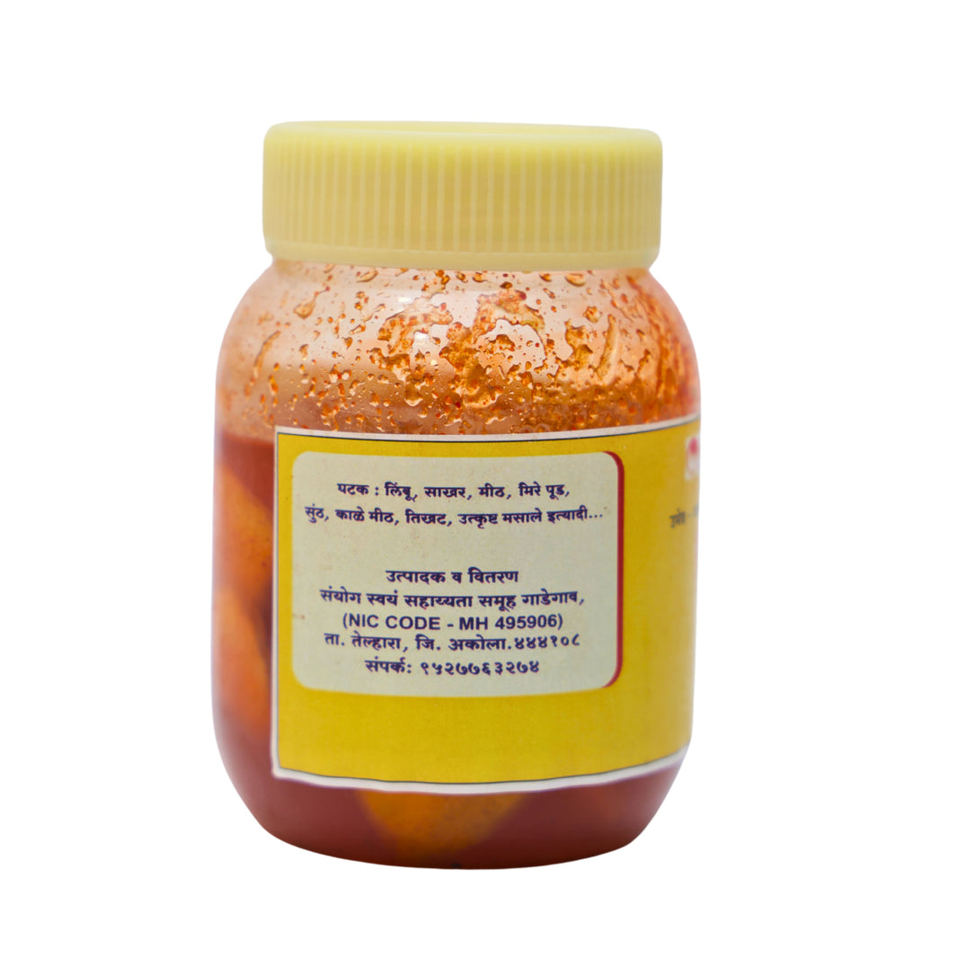 NISARG,Sanyog Lemon Pickle, Natural Ingredients, No Artificial Essence, Pack of 500 gms