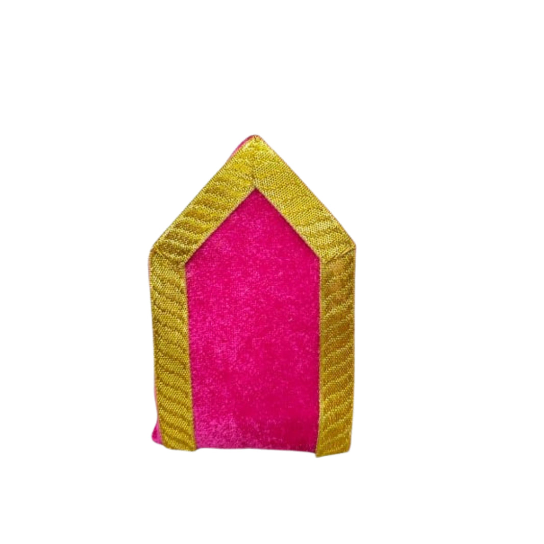 MORAYA Velvet Back Cushion for God Idols, Large, Decorative Pillow, Pink Colour, Rukhamini SHG, Pack Of 1