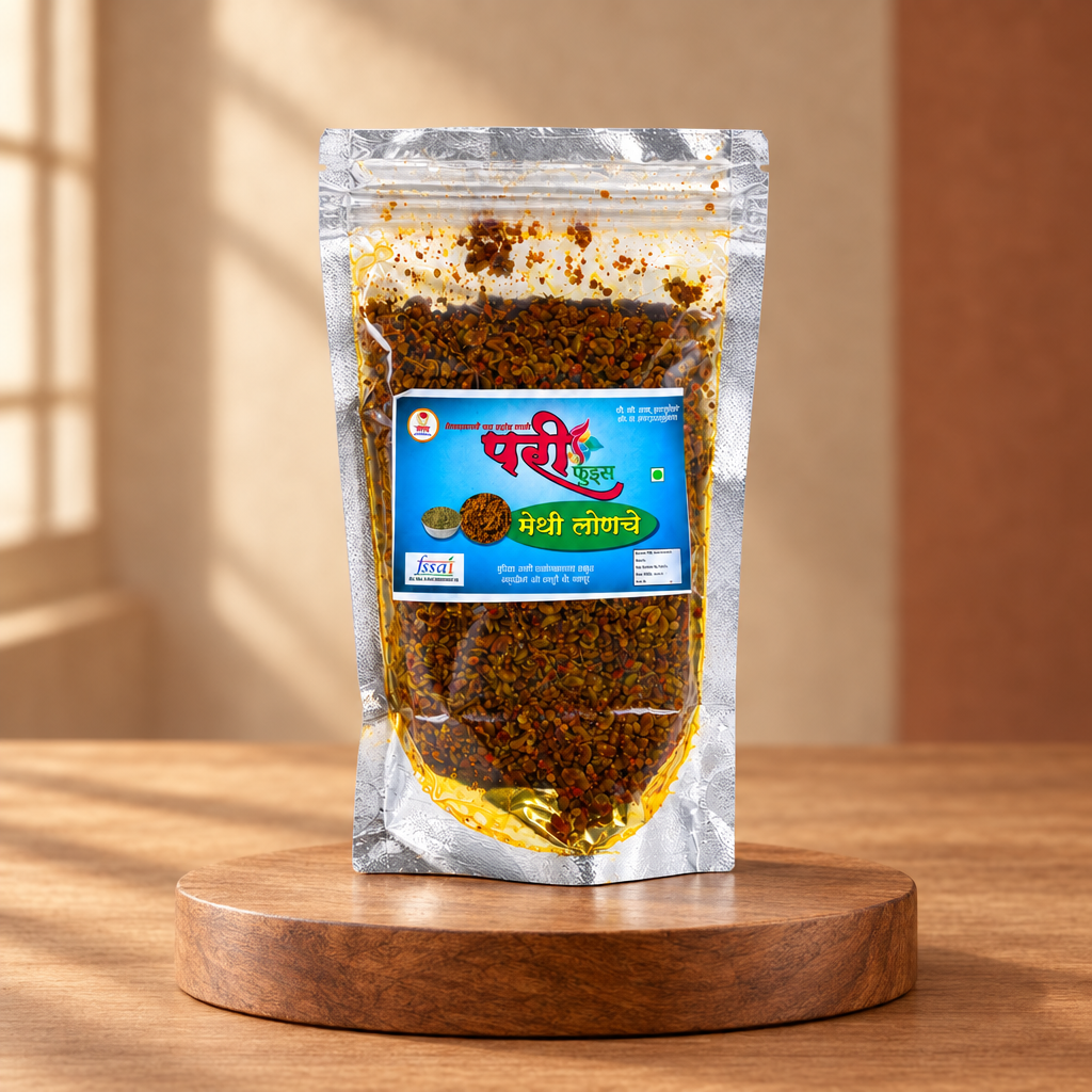 PARI FOODS Fenugreek Pickle, Methi Pickle, Indira Gandhi SHG, Made By Natural Ingredients, No Artificial Flavours, Pack of 250 gms