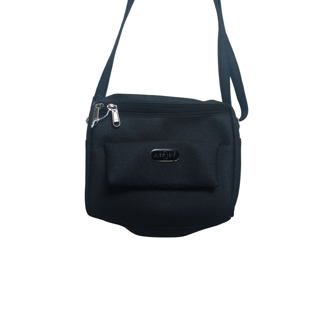 AMIV Side Purse Damaru Black Colour, Handmade by Triveni SHG, Eco-friendly and Washable, Pack Of 1 no