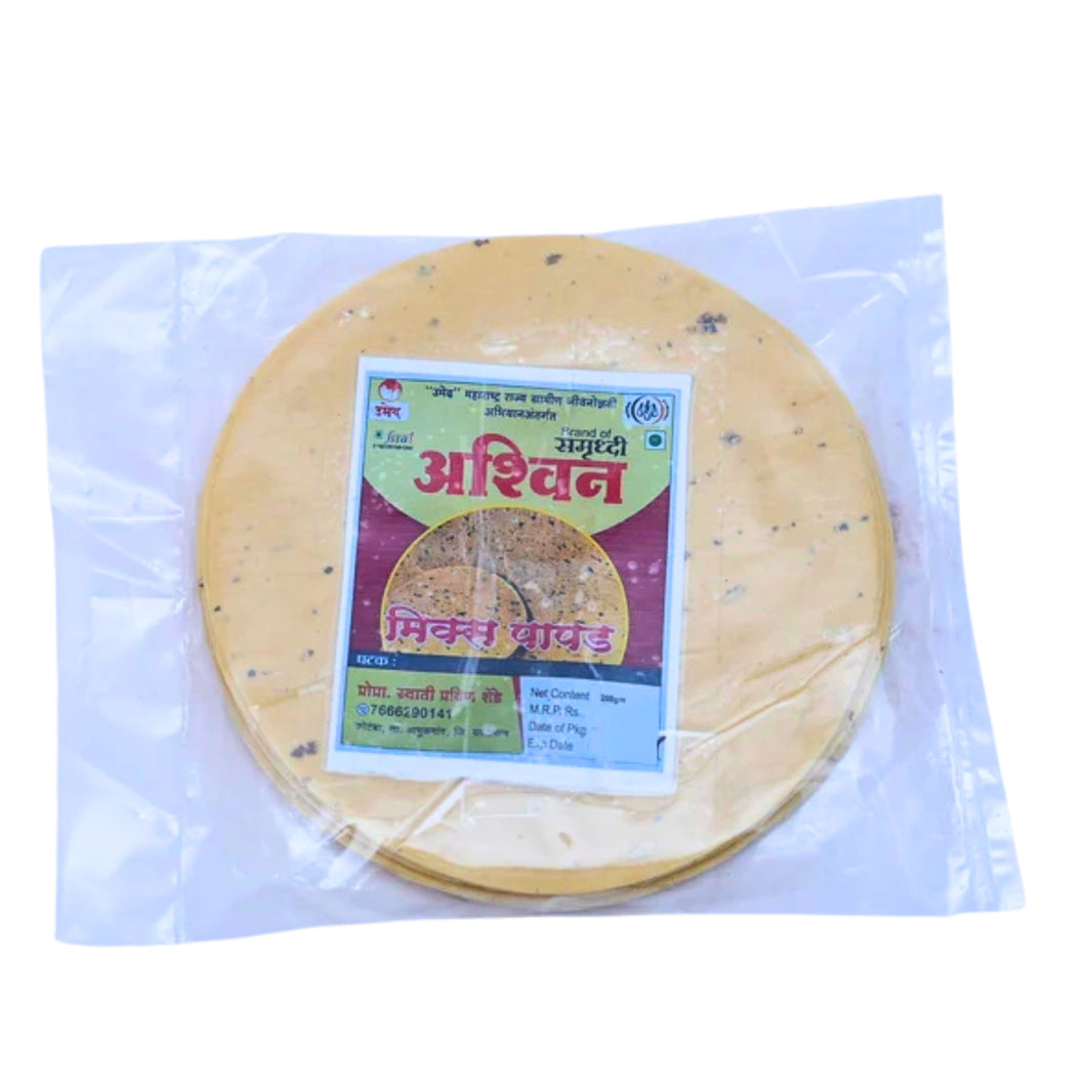 ASHWIN, Mix Papad,JAI GRUHA SHG, Made By Natural Ingredients, No Artificial Chemical, Pack of 200 gms