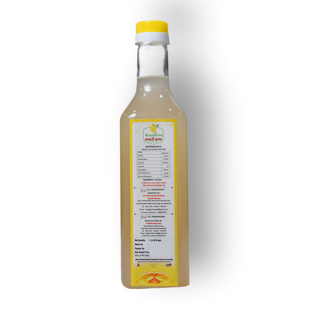 KALPNIL Pure Coconut Oil, wooden Pressed Oil,  Samarth SHG, Natural, Chemical Free, 1000 ml