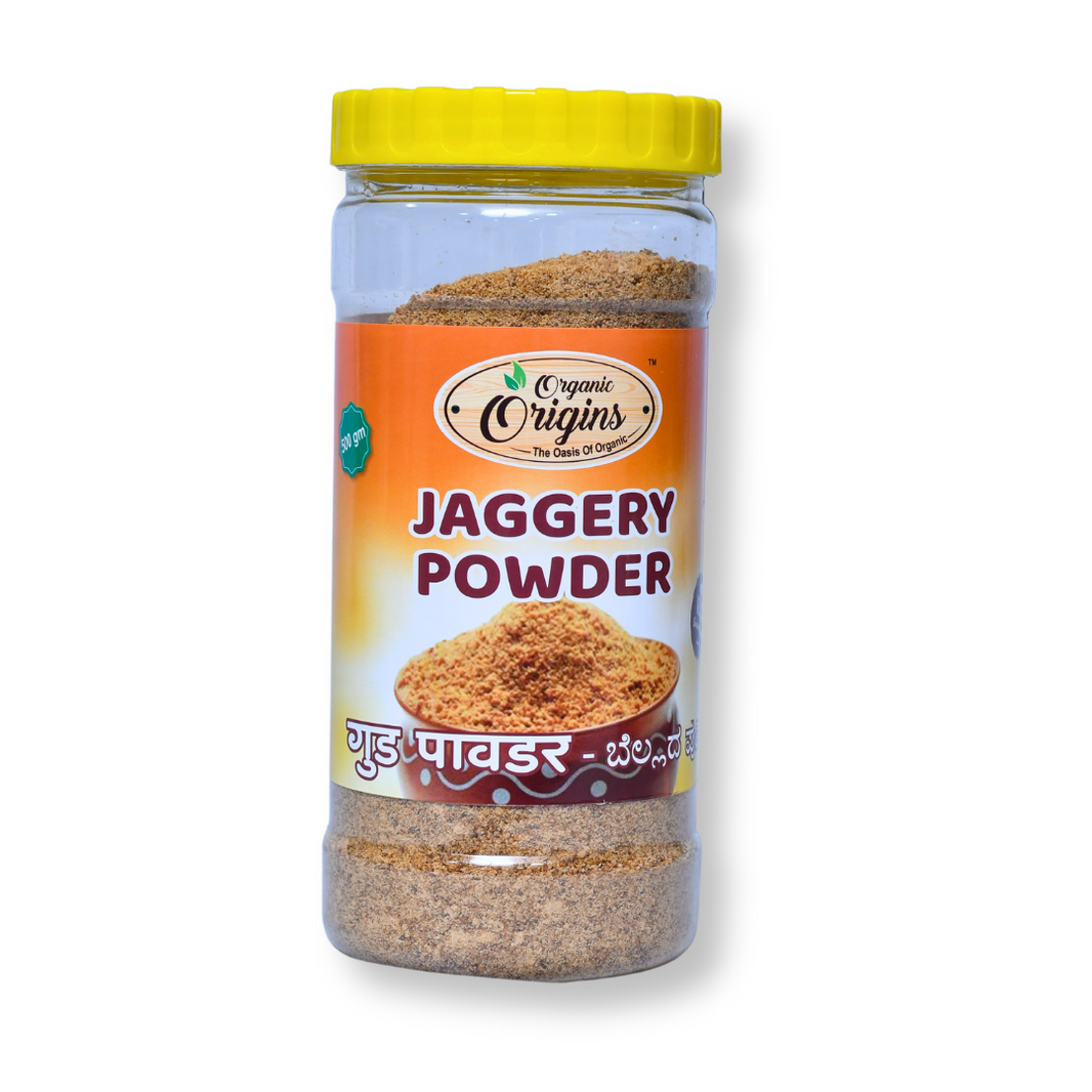 ORGANIC ORIGINS Pure Deshi Gul Jaggery Powder, Sakhi SHG, Natural, Chemical Free, 500gm