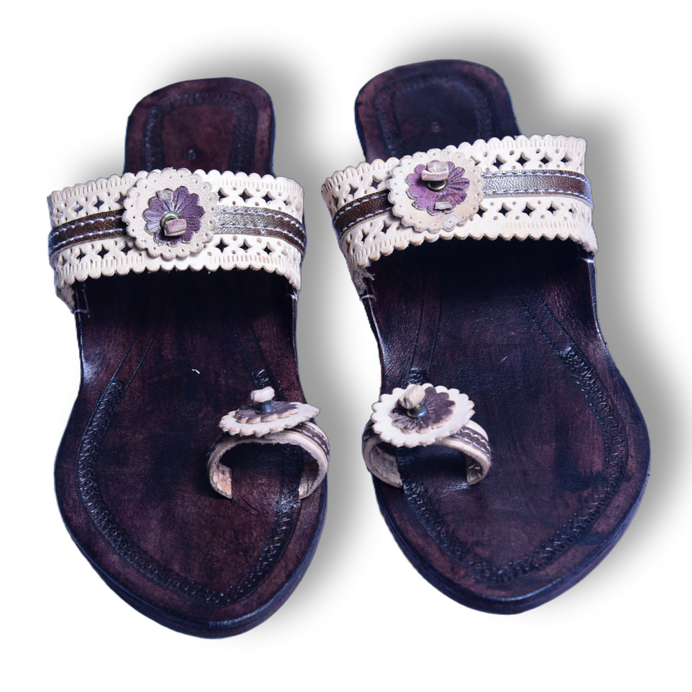 KOLHAPURI CHAPPAL Kolhapuri Fit Patta Ladies Leather Footwear Brown