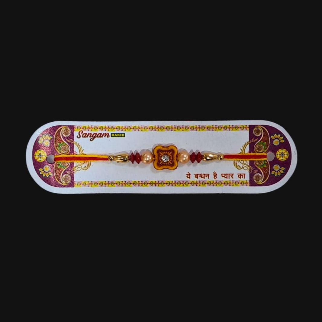 Aadarsh, Handcrafted Square Motif Rakhi, Local Craftsmanship, Pack Of 1