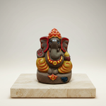 OM SAI SHG, Gomai Eco-Friendly Shenacha (CowDung) Ganpati Statue 9 Inch,Handcrafted, Clay & Cow Dung, 100% Biodegradable, Pack of 1