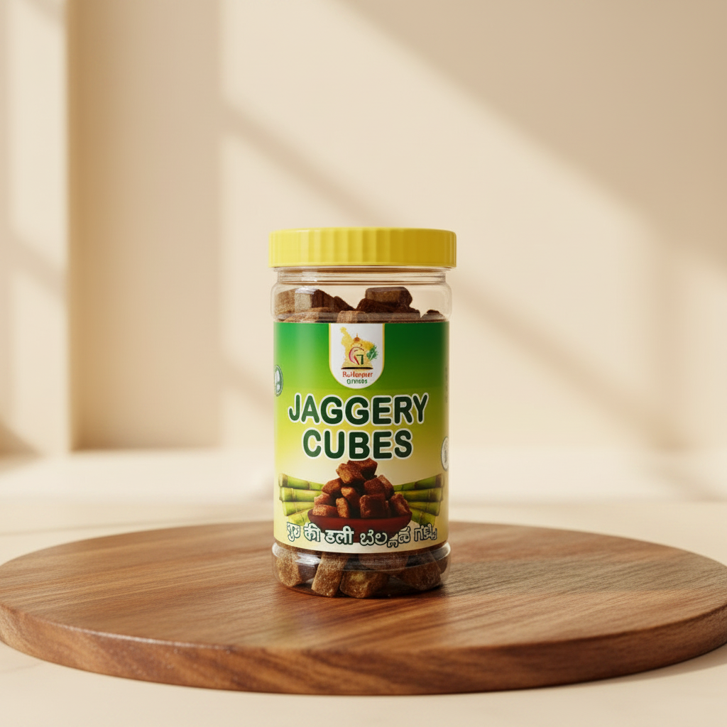KOLHAPUR GREENS Pure Deshi Gul Traditional Jaggery Cubes Pack of 500 gm
