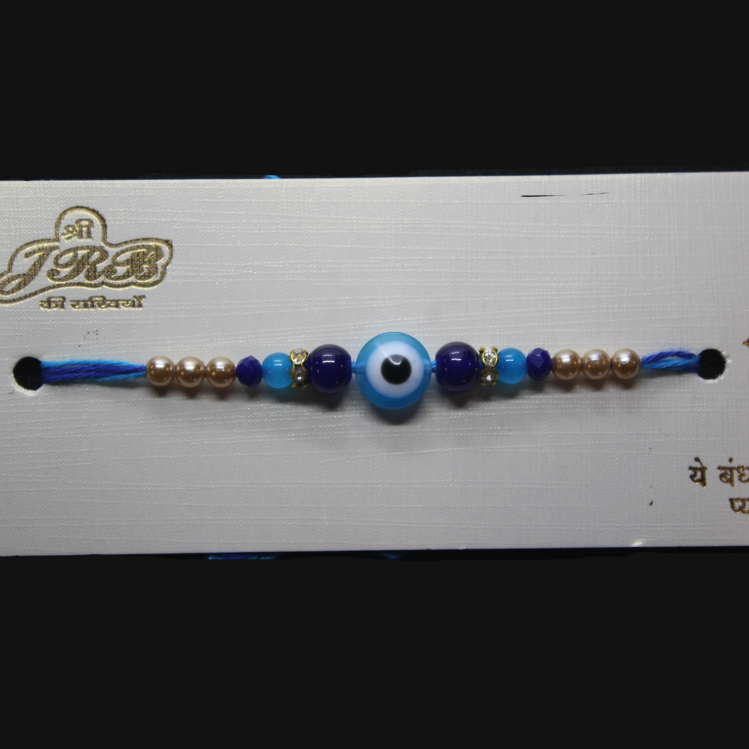 Panchashil, Elegant Blue Beaded Rakhi, Local Craftsmanship, Pack Of 1