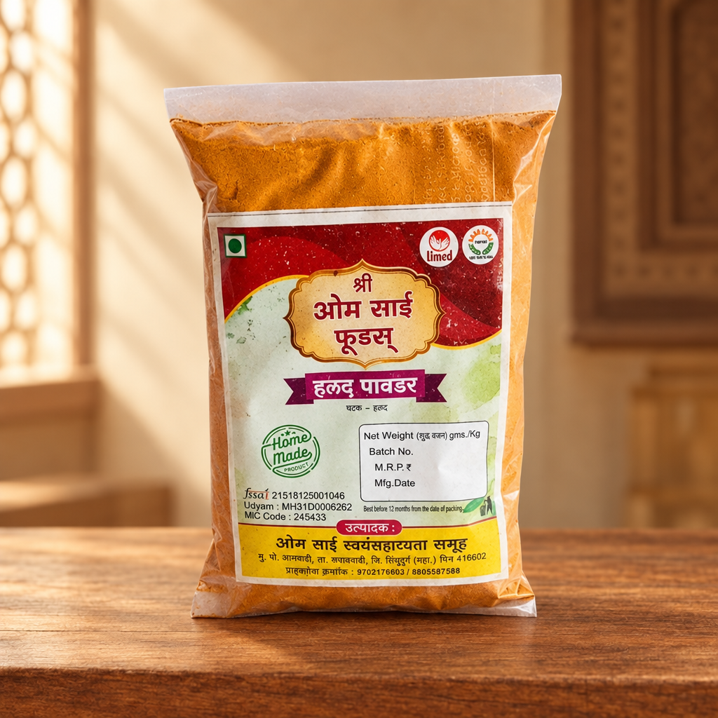 OMSAI Turmeric Powder, Natural, Healthy, Best Quality, Pack of 100 gm