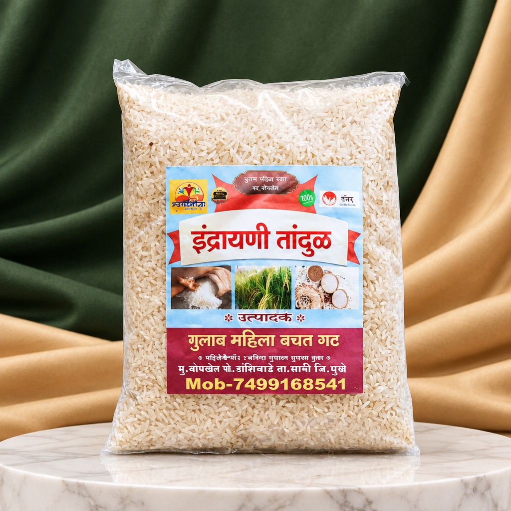GULAB Indrayani Tandul Pack Of 1000gm Premium Aromatic Rice Soft Texture Daily Cooking Authentic Traditional Quality