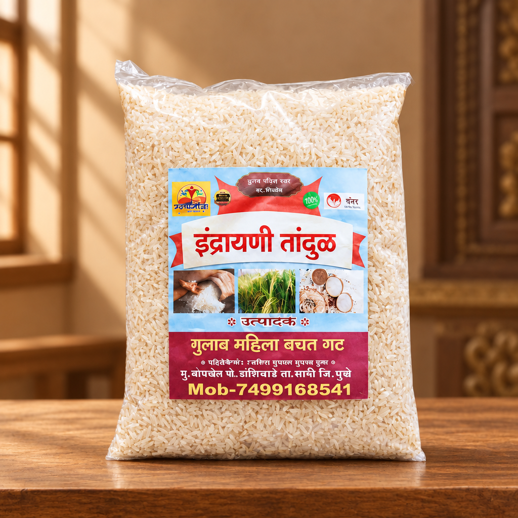 GULAB Indrayani Tandul Pack Of 1000gm Premium Aromatic Rice Soft Texture Daily Cooking Authentic Traditional Quality