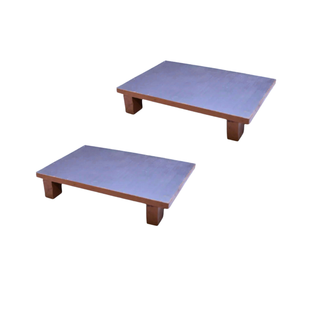 SANTGYANESHWAR, Wooden Pat, Natural Wood, Local Craftsmanship,Pack of 2