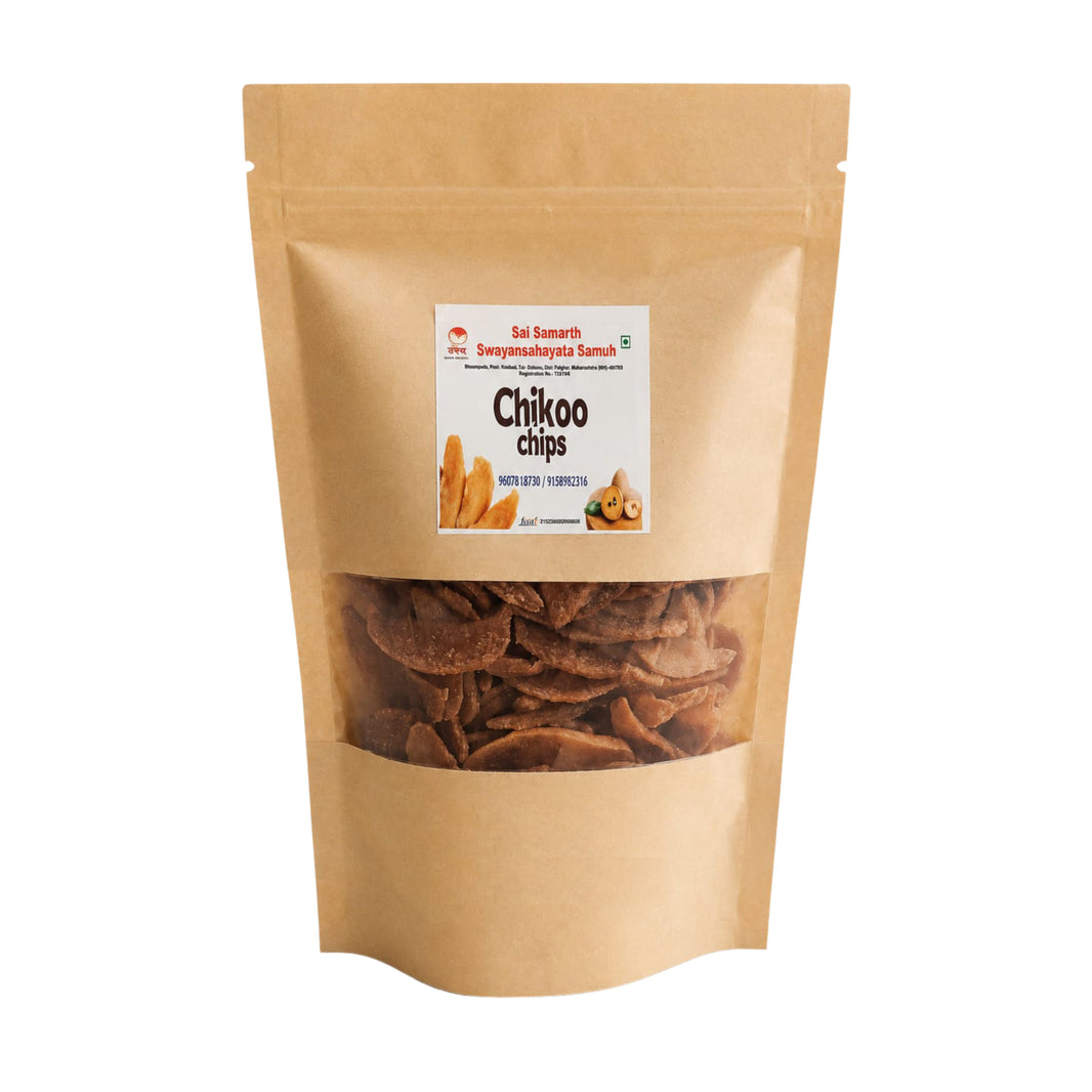 SAI SAMARTH Chiku Chips Pack Of 100g Natural Fruit Snack Crispy Delicious Ready To Eat