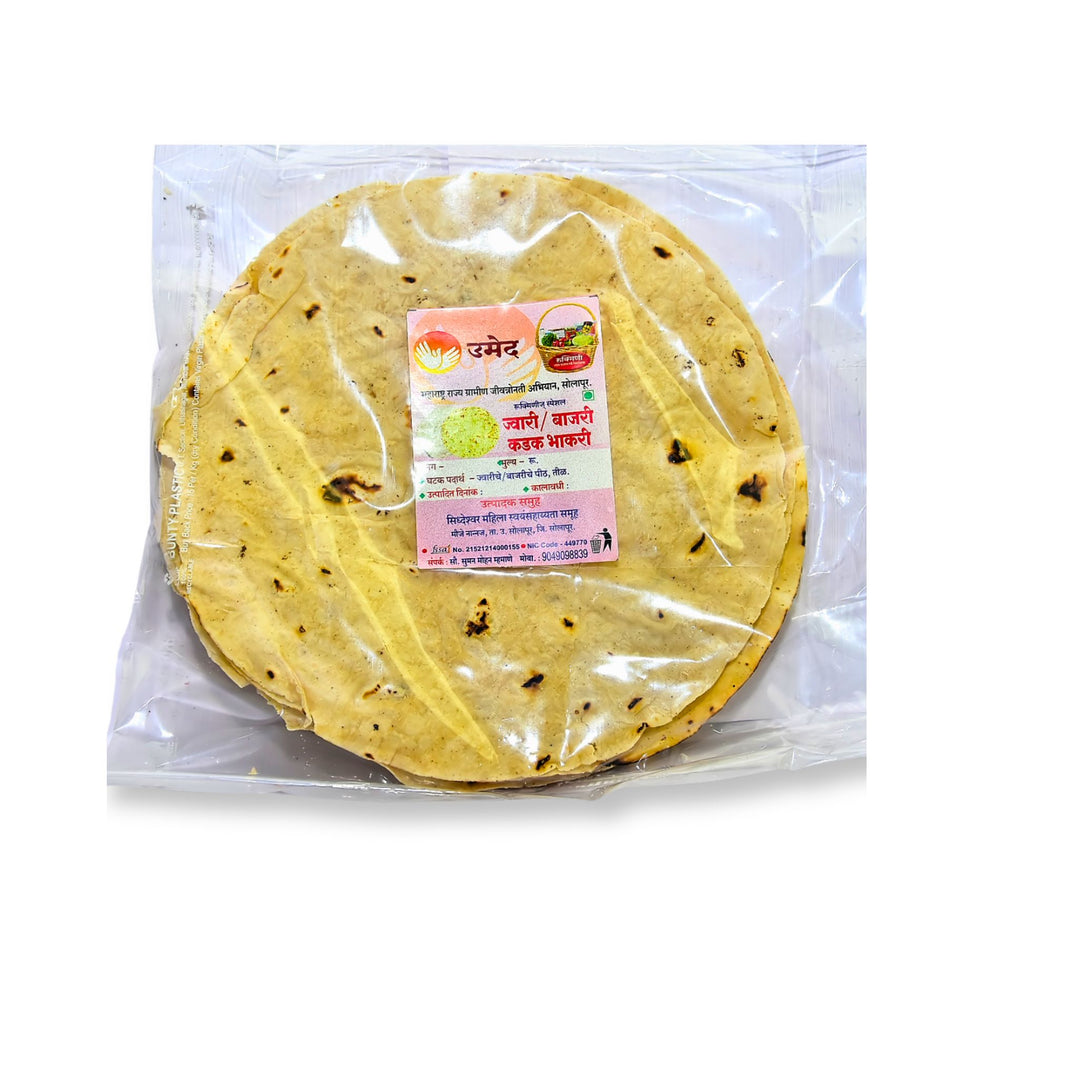 RUKMINI Jowar Bhakari, Made By Natural Ingredients, No Artificial Chemical,180 gm,Pack of 5