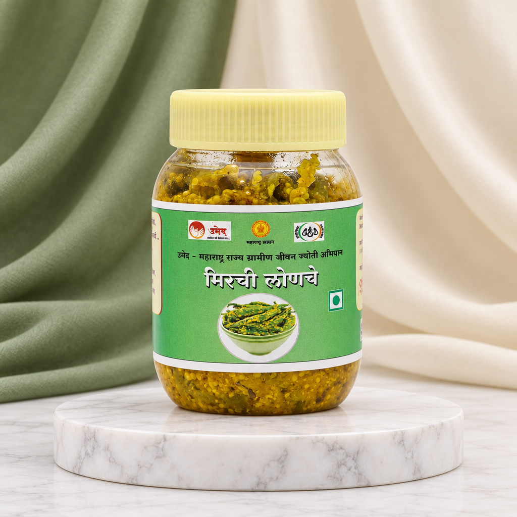 NISARG,Sanyog Chilly Pickle, Natural Ingredients, No Artificial Essence, Pack of 250 gms