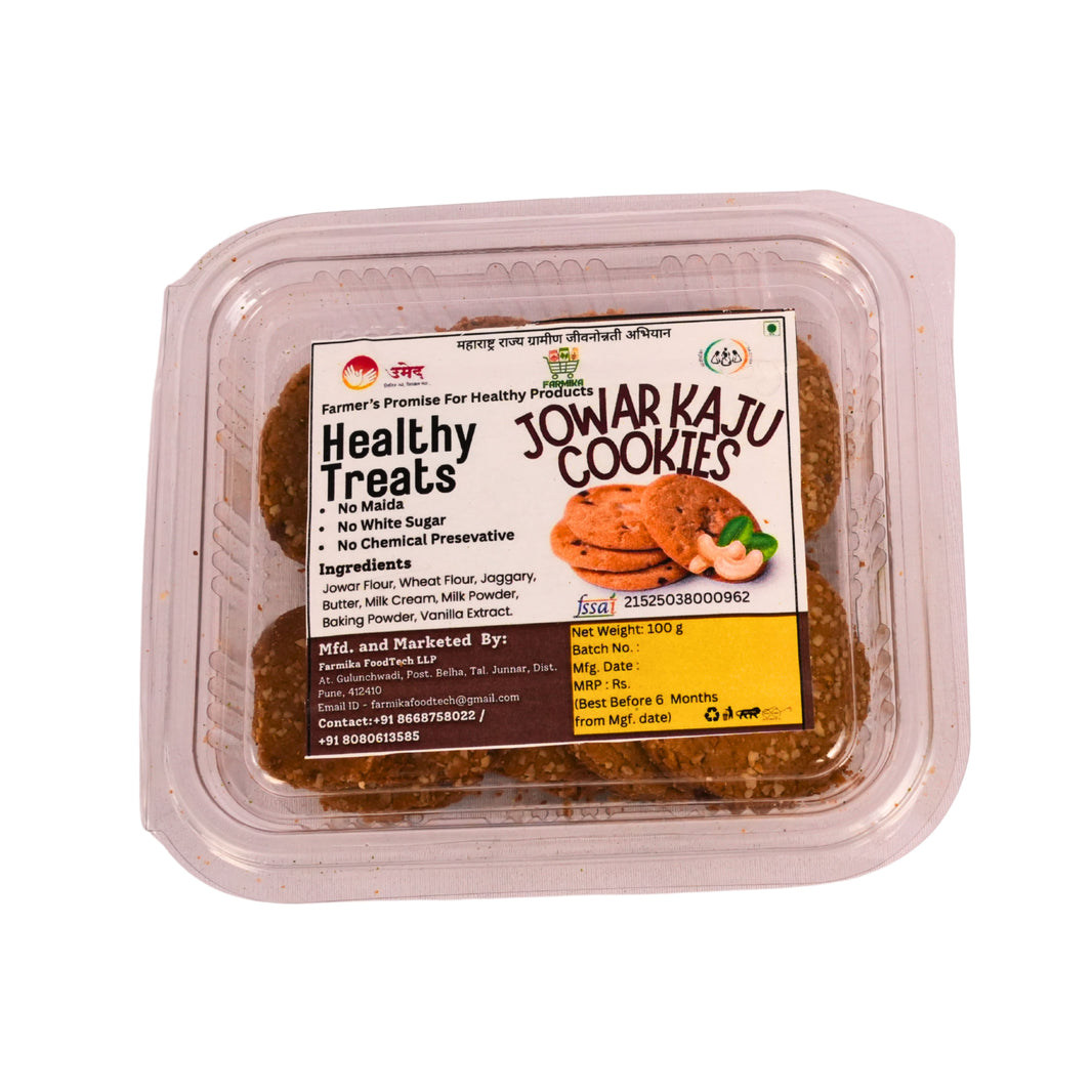 FARMIKA - Jowar Kaju Cookies | Natural, Pure, Traditional, Handmade | 100g