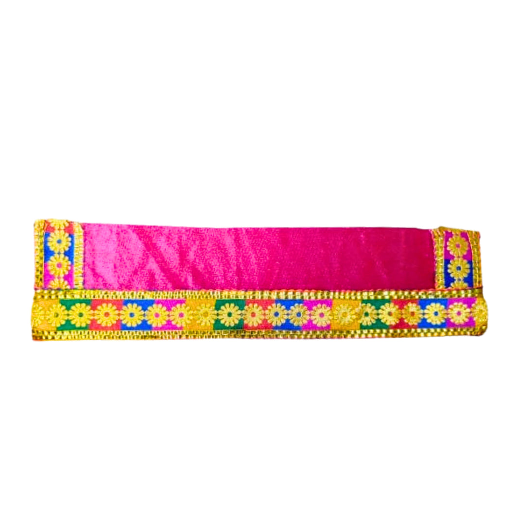 MORAYA Pink Velvet Pooja Aasan for God Idol/Chowki Aasan, Kapda Cloth for Puja, Shelf Home Mandir, God Idol Sitting and Temple, Rukhamini SHG, Pack Of 1