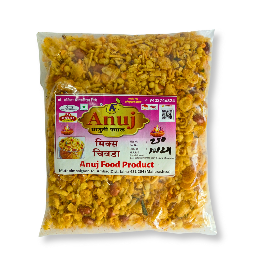 ANUJ FOODS Chiwada, Mix Chiwada, Made By Natural Ingredients, No Artificial Flavours, Pack of 250 gm