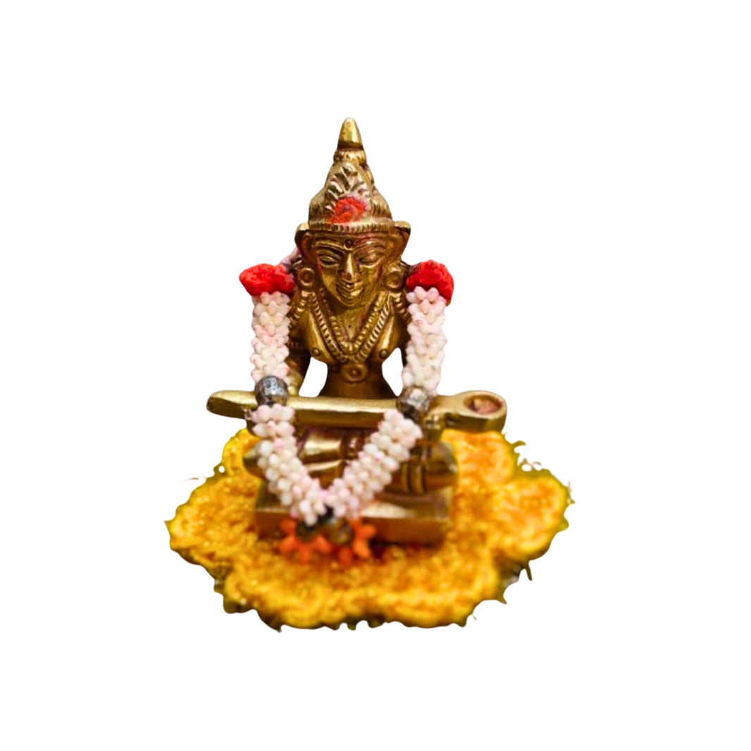 MORAYA Yellow Velvet Pooja Aasan for God Idol/Chowki Aasan, Kapda Cloth for Puja, Shelf Home Mandir, God Idol Sitting and Temple, Small, Rukhamini SHG, Pack Of 1