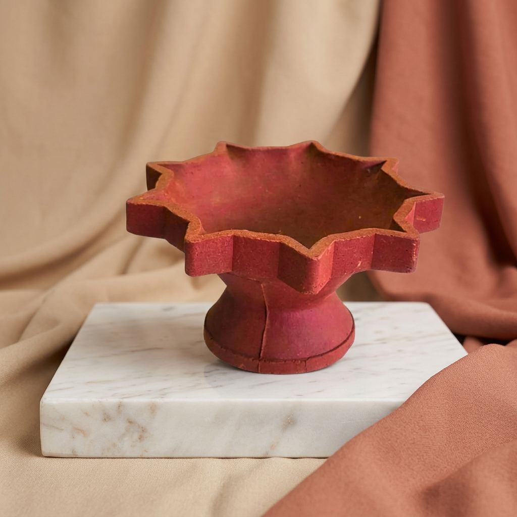 YASHASWINI MAHILA PG - Small Clay Samai Lamp | Natural, Pure, Traditional, Handmade | 1