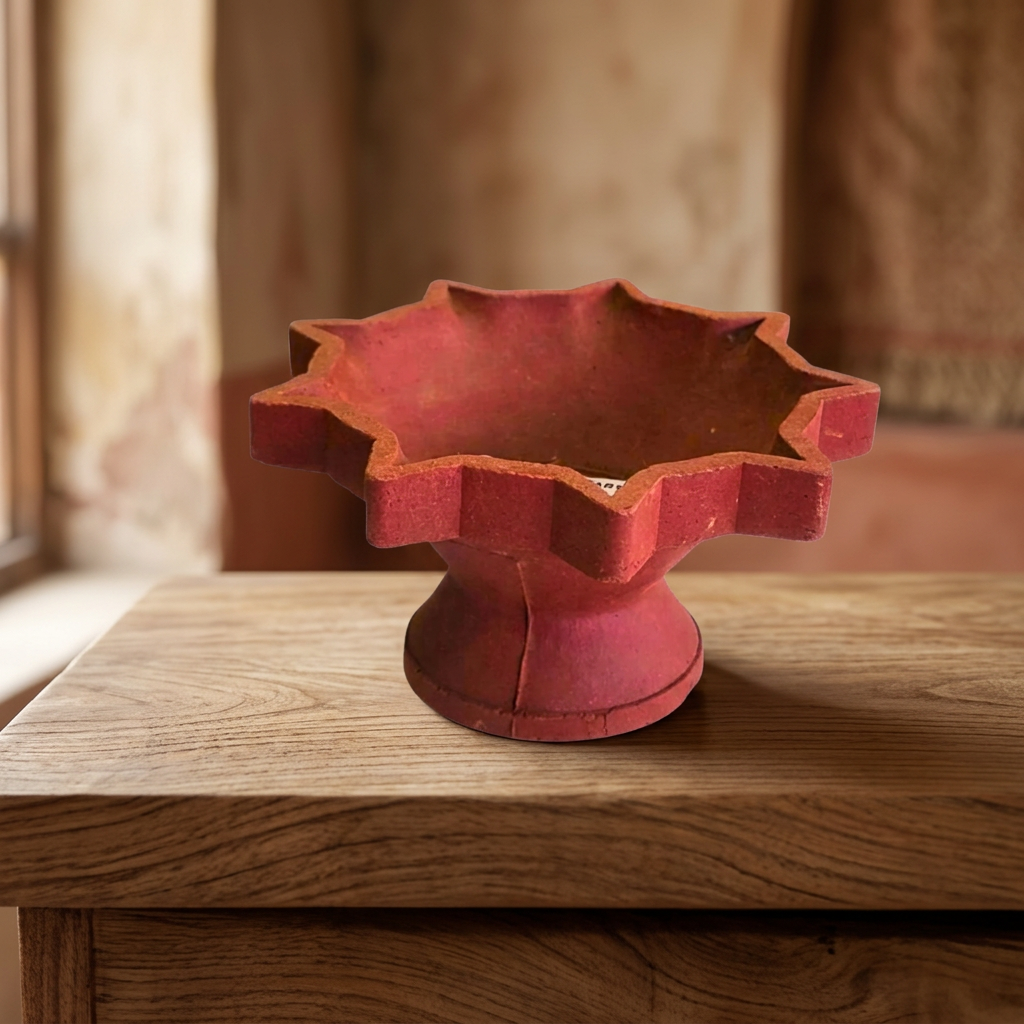 YASHASWINI MAHILA PG - Small Clay Samai Lamp | Natural, Pure, Traditional, Handmade | 1
