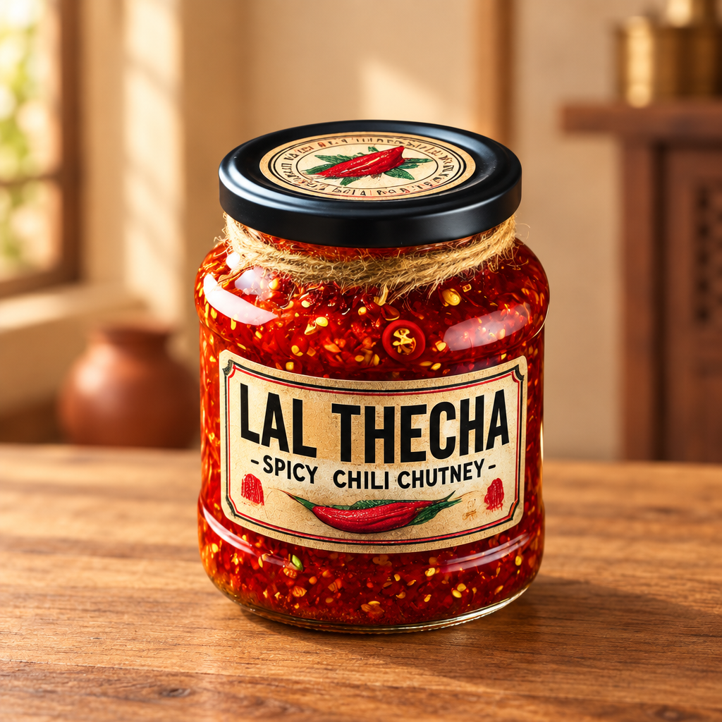 HIRAI Red Chutney(thecha) pickle,Pragati, Natural Ingredients, No Artificial Essence, Pack of 200 gms