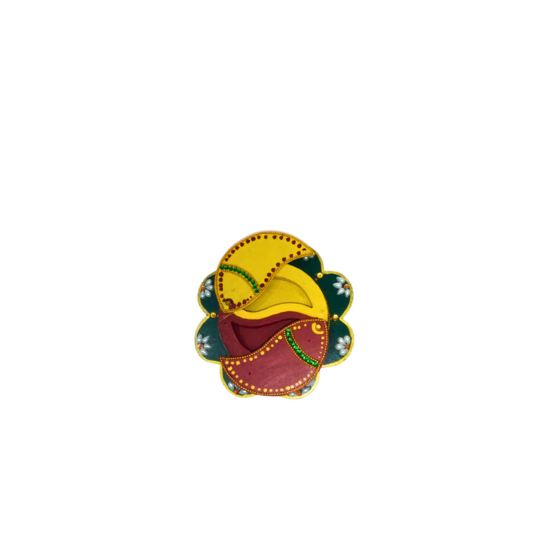 NAMA FUSION, Ready Haldi Kumkum with Nath Rangoli Template, Yogiraj SHG, Local Craftsmanship, Pack of 1 no