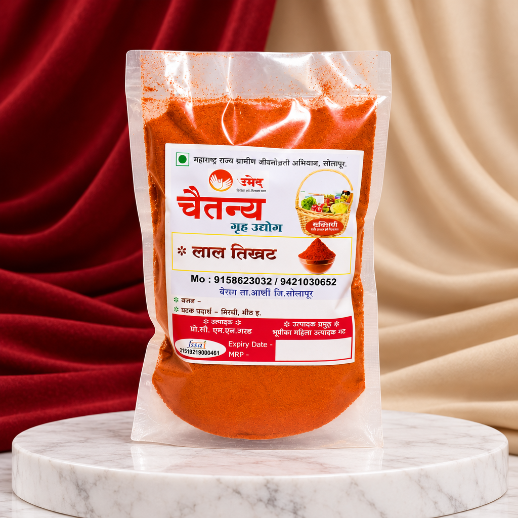 CHAITANY GRUH UDYOG Lal Tikhat Strong Spicy Red Chilli Powder Sun Dried Chillies Rich Red Colour Enhances Taste 250 gm