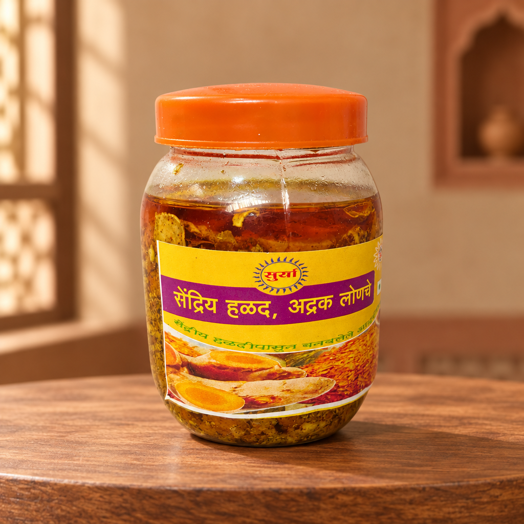 SURYA Halad Lonche Pack Of 500gm Traditional Turmeric Pickle Authentic Maharashtrian Flavor