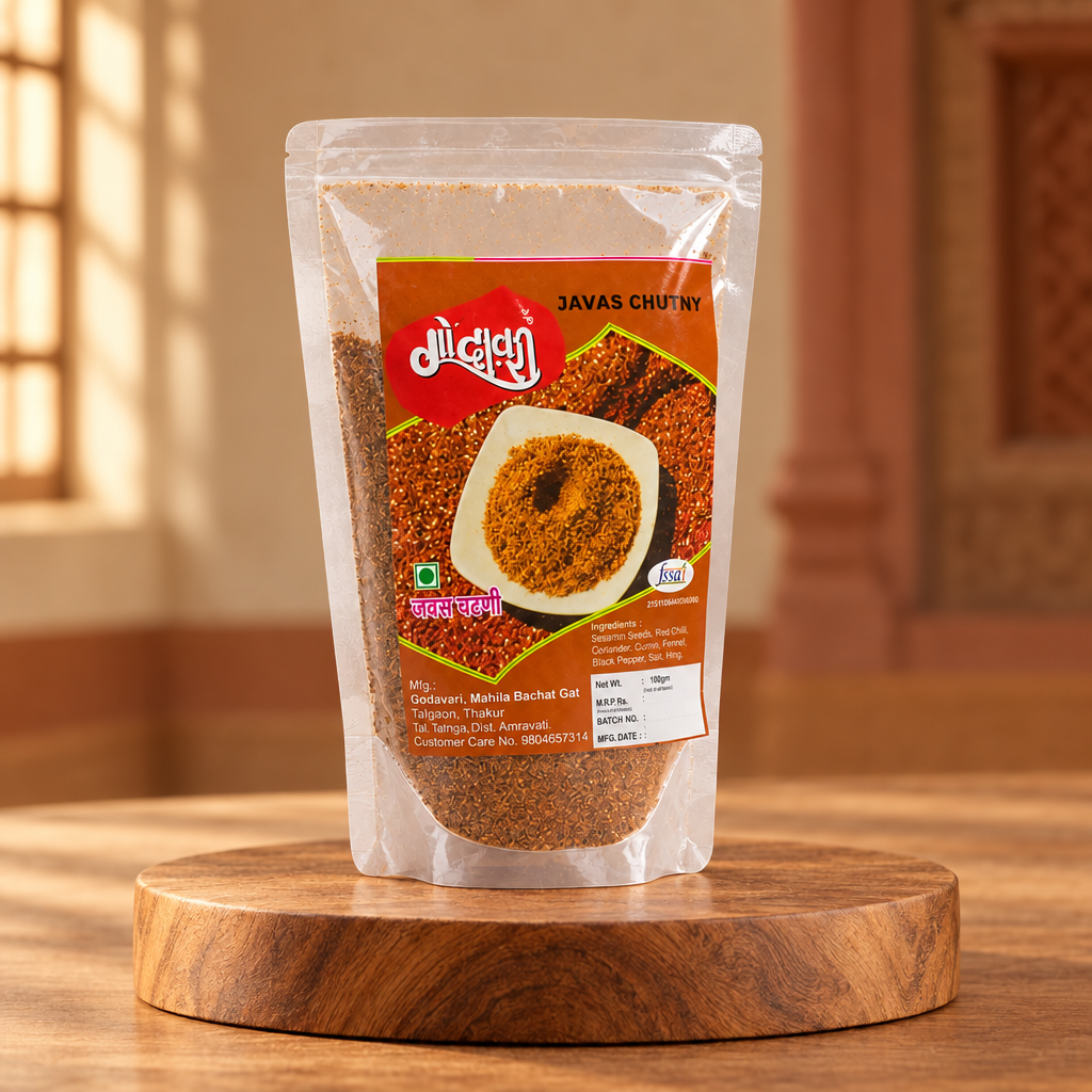GODAWARI Jawas Chutney, Godawari SHG, Natural Ingredients, No Artificial Colour, Pack of 100 gm