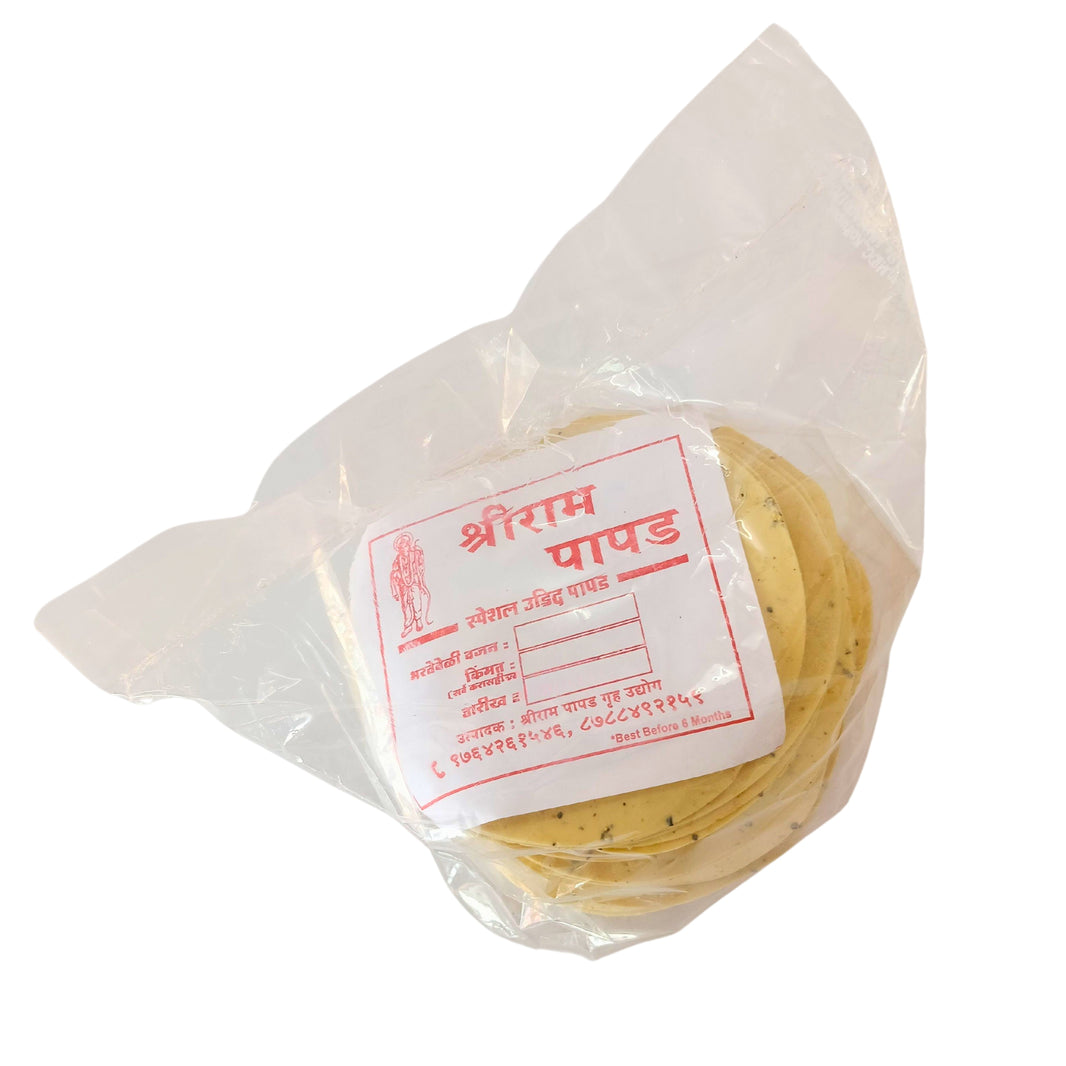 SHREERAM Udid Papad, Made By Natural Ingredients, No Artificial Chemical, Pack of 1000 gms