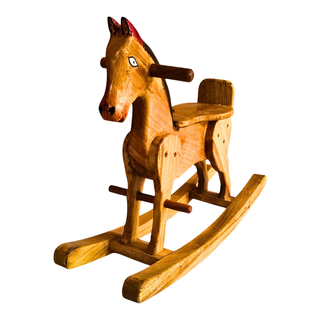 CHOUNDESWARI MAHILA SHG, KUNDAL ShowPiece Horse Toy Wooden Craft (Ghoda Khelni) Wooden Toy Pack of 1 Piece