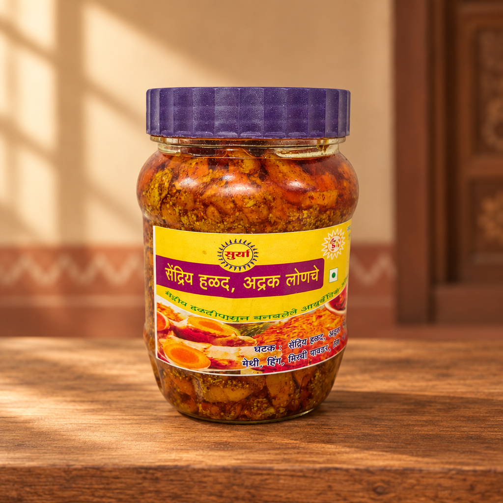 SURYA Halad Lonche Pack Of 200gm Traditional Turmeric Pickle Authentic Maharashtrian Flavor