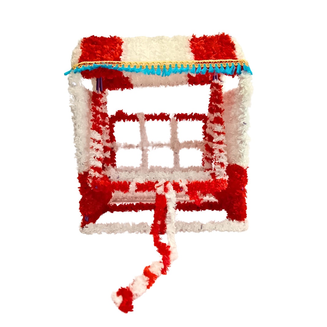 VAISHNAVI Woolen Stand Zulla Pink & White, Made By Vaishnavi SHG, Pack Of 1 Piece