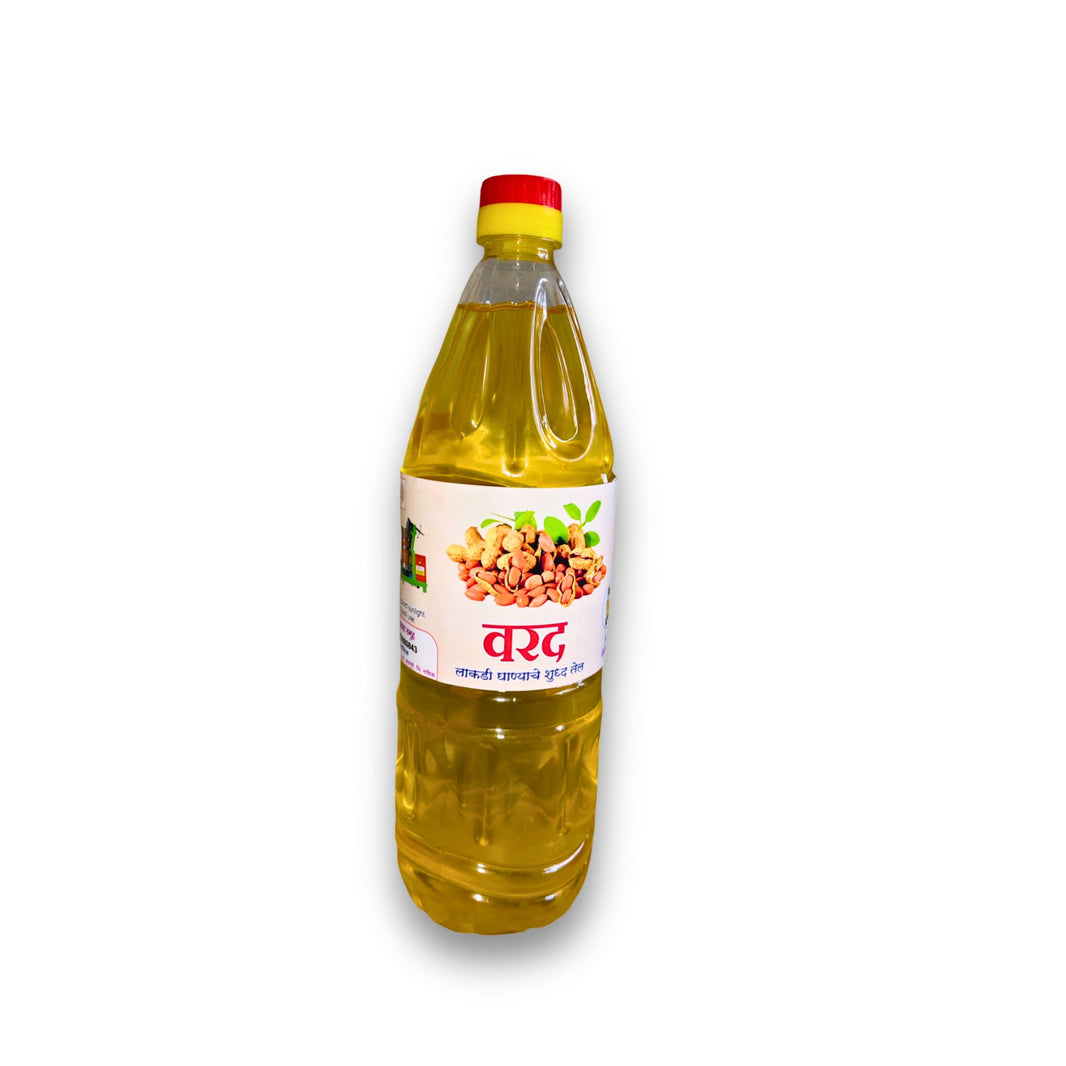 VARAD GROUNDNUT OIL, Shengdana Tel, Renukamata SHG, Wooden Pressed, Made By Natural Ingredients, Healthy, Pack of 1000 ml