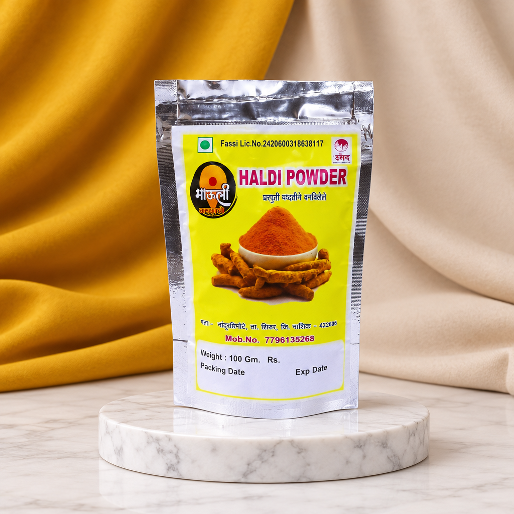 MAULI, Turmeric Powder, Renukamata SHG, No Added Colours & No Preservatives, Pack Of 100 gm