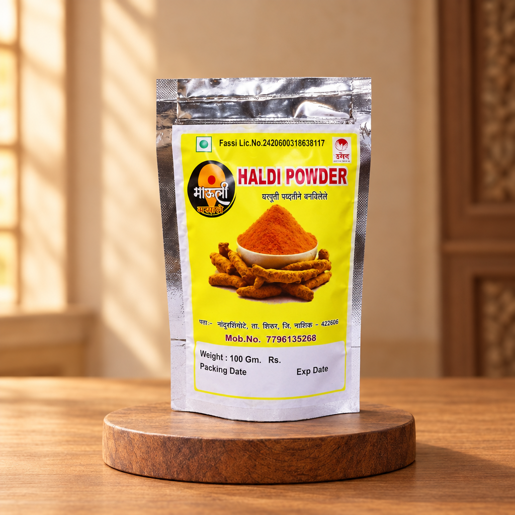 MAULI, Turmeric Powder, Renukamata SHG, No Added Colours & No Preservatives, Pack Of 100 gm