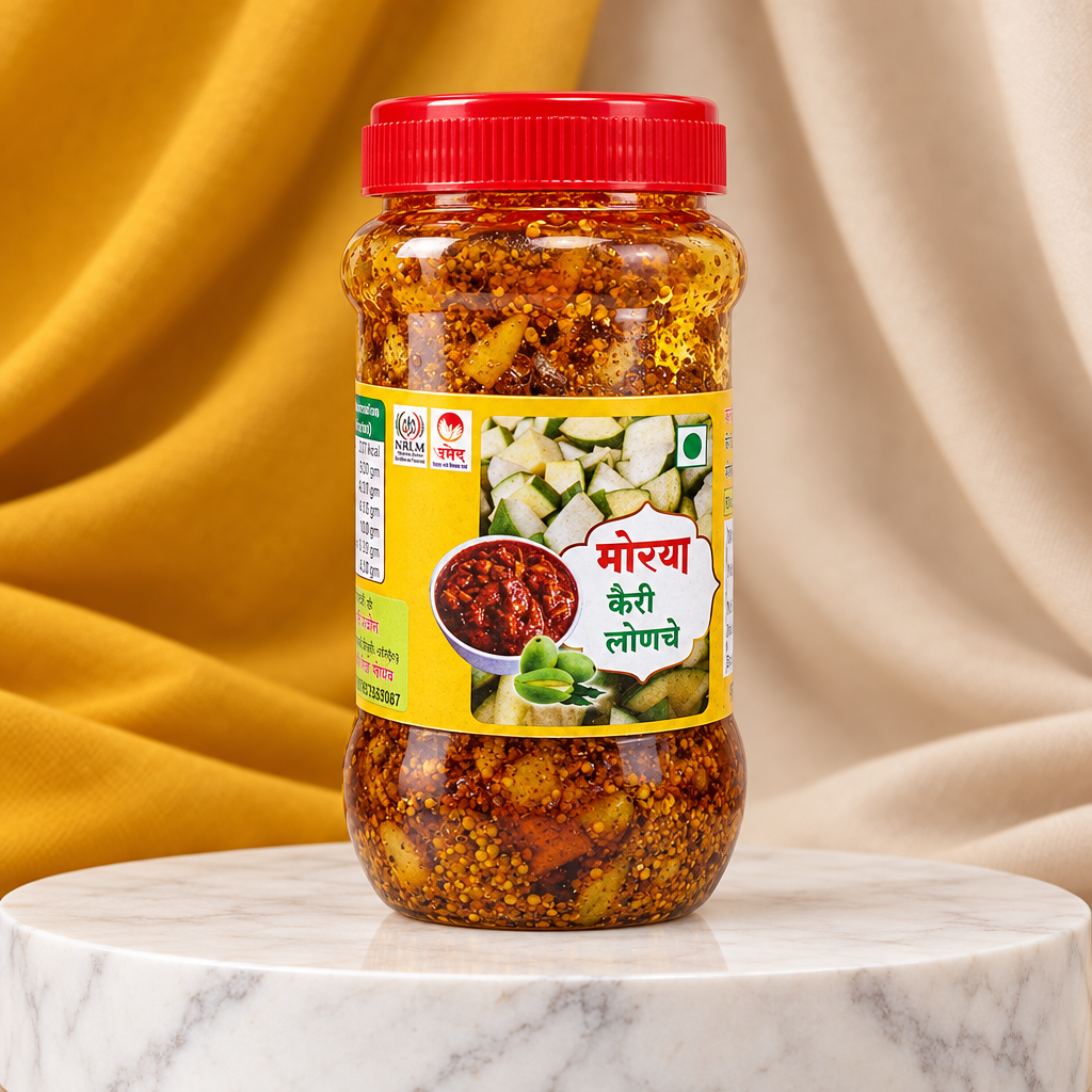 MORYA, Aambat Tikhat Kairi Lonche - Spicy Raw Mango Pickle, Natural Ingredient, No Artificial Essence, Pack of 500 gms