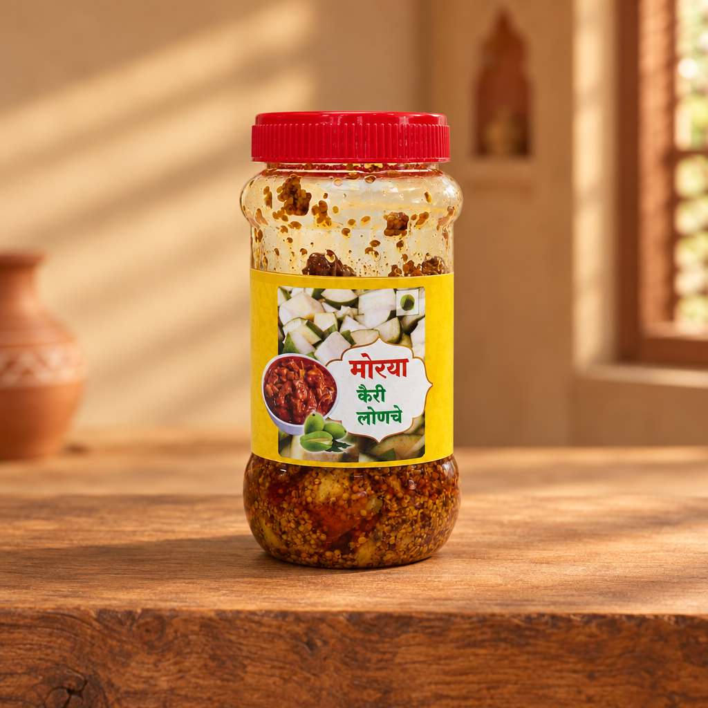 MORYA, Aambat Tikhat Kairi Lonche - Spicy Raw Mango Pickle, Natural Ingredient, No Artificial Essence, Pack of 500 gms