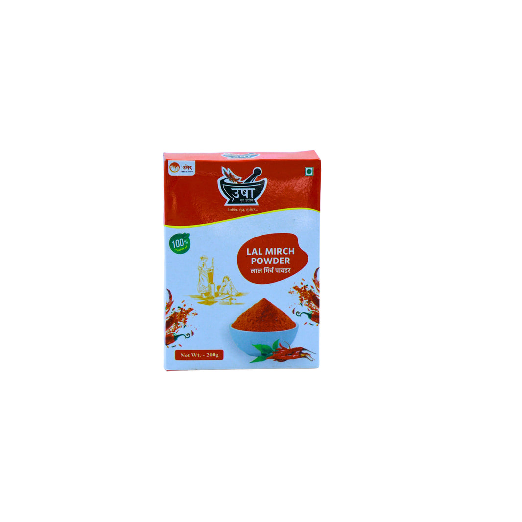 USHA GRUHDYOG, Red Chilli Powder, Lal Tikhat, Navjyot SHG, No Added Colours & No Preservatives, Pack Of 200 gm
