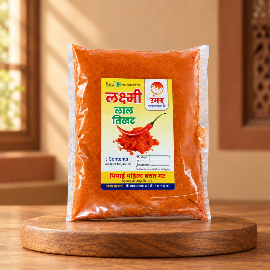 Lakshmi Red Chilli Powder, Lal Tikhat, Bhimai SHG, No Added Colours & No Preservatives, Pack Of 500 gm