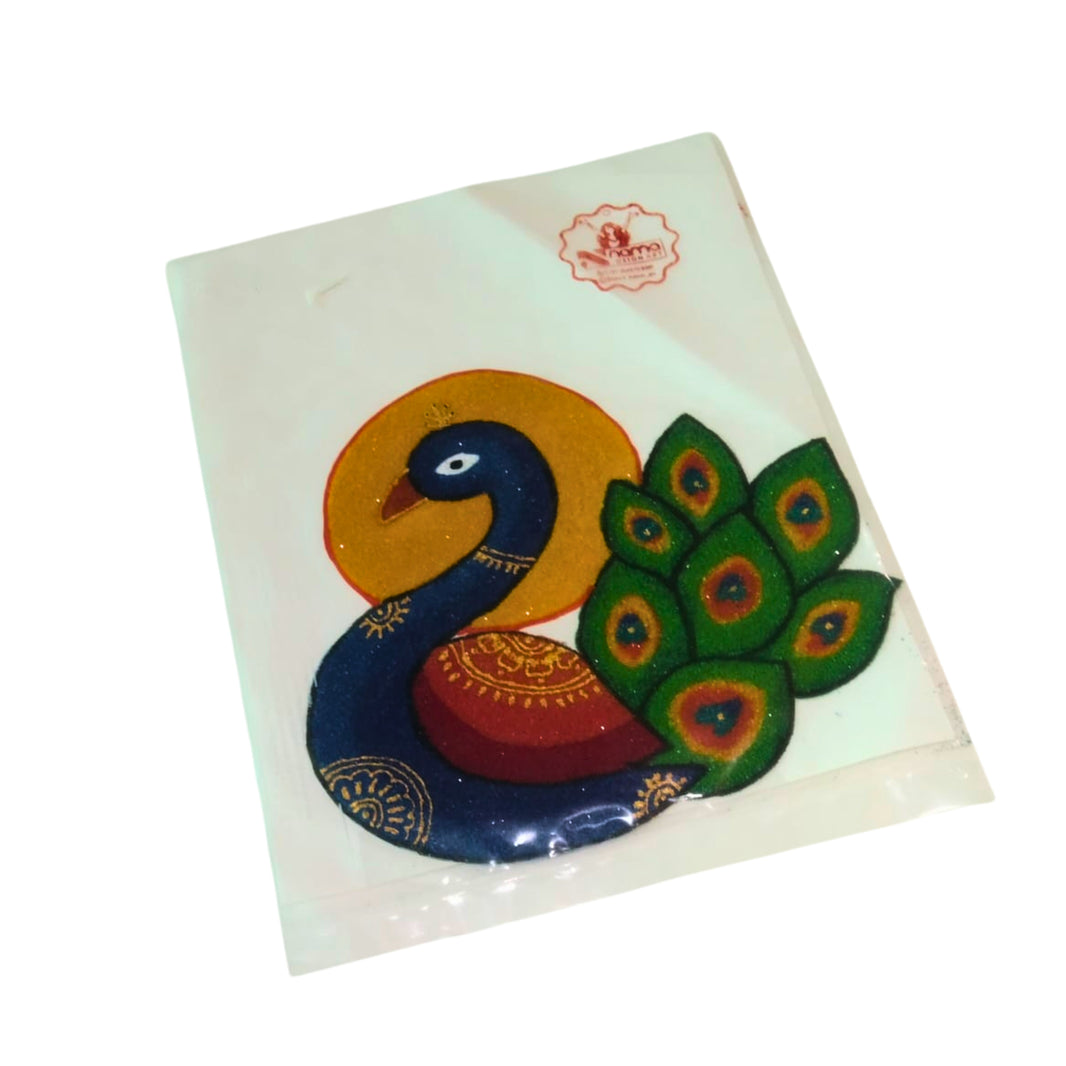 NAMA FUSION, Right Peacock Rangoli Template, Yogiraj SHG, Local Craftsmanship, Pack of 1 no