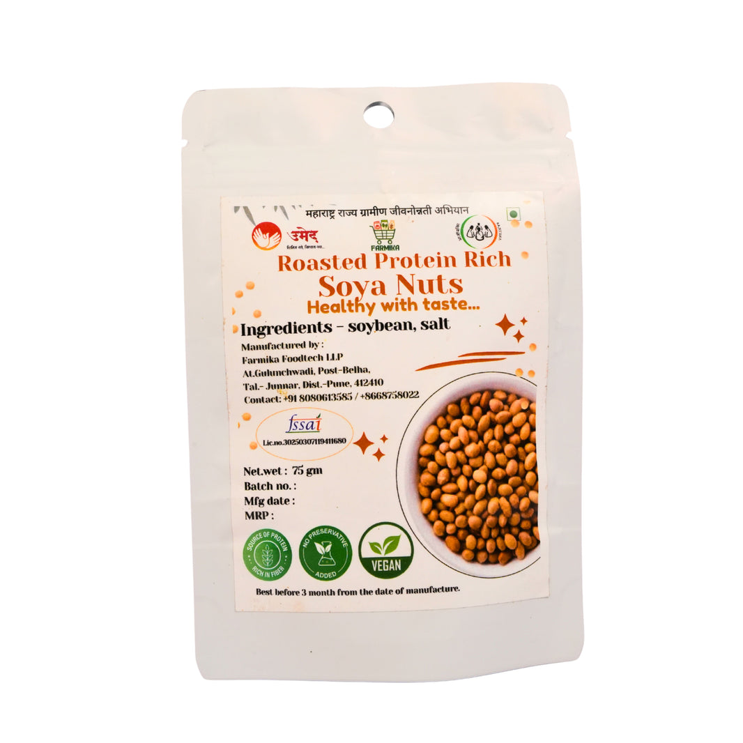 FARMIKA - Roasted Soya Nuts | Natural, Pure, Traditional, Handmade | 80g