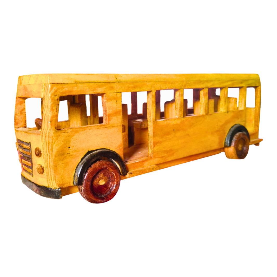 CHOUNDESWARI MAHILA SHG, KUNDAL ShowPiece Small Bus Wooden Craft (Bus Choti) Handmade with care, Authentic taste, Preservative-free Pack of 1 Piece