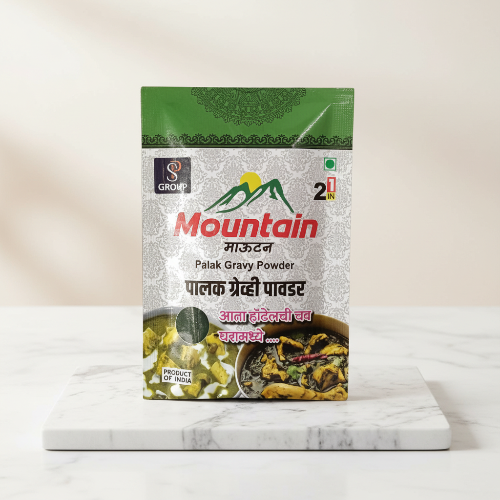 MOUNTAIN Palak Gravy Powder, Rajeshwari SHG, Natural Ingredients, No Artificial Essence, Pack of 25 gm
